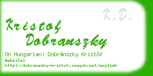 kristof dobranszky business card